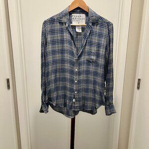 Frank & Eileen - "Eileen" Fit Flannel Plaid Button Down Shirt Size Small - Grey